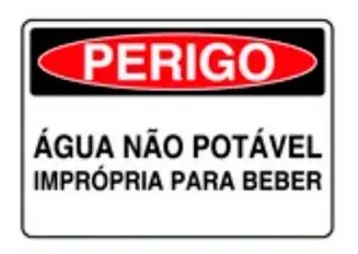 imagem do produto Placa de Sinalização em PVC Perigo Água Não Potável Imprópria Para Beber 25X35 CM Modelo SP59