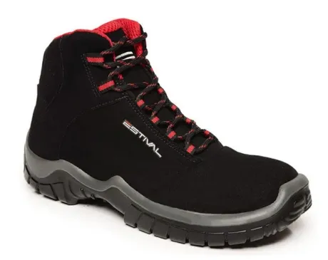Bota De Segurança Estival Energy EN10071S2-PTVM Preto e Vermelho Bico de Pvc CA 44558