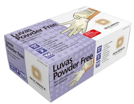 Luva de Procedimento em Látex Hospitalar Powder Free Descarpack sem Talco CA 44050