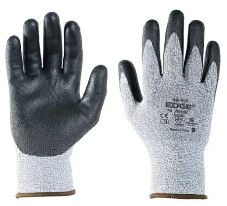 Luva Ansell Edge 48-701 Proteção ao Corte Com Ótima Sensibilidade e Banho em PU CA 33859